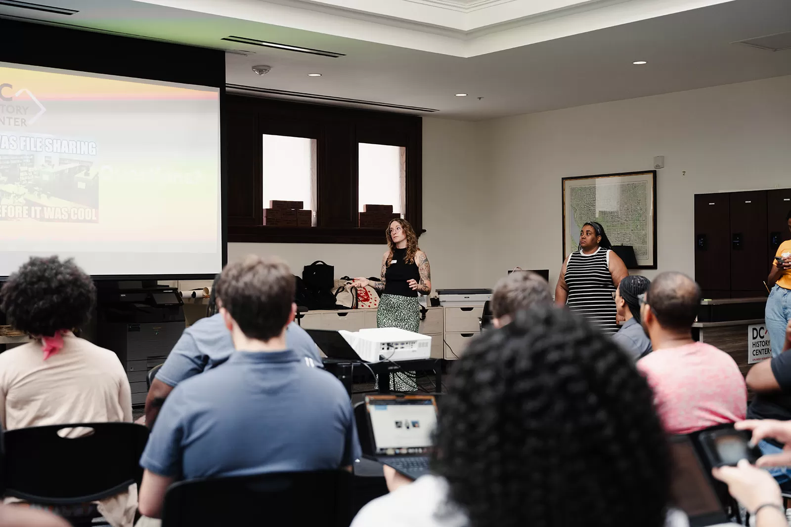 Senior Manager of Collections Autumn Kalikin makes her presentation to the teachers during Teach the District.