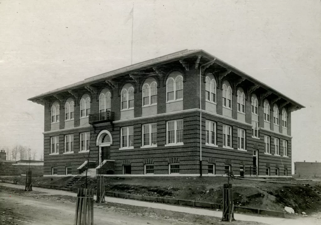 The newly constructed Woodridge Elementary School, circa 1927. Courtesy DC Public Library, The People’s Archive.